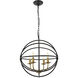 Octavia 4 Light 18 inch Brass and Dark Brown Pendant Ceiling Light
