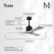 Atlas Nan 52 inch Matte Black with Barn Wood Tone Blades Ceiling Fan