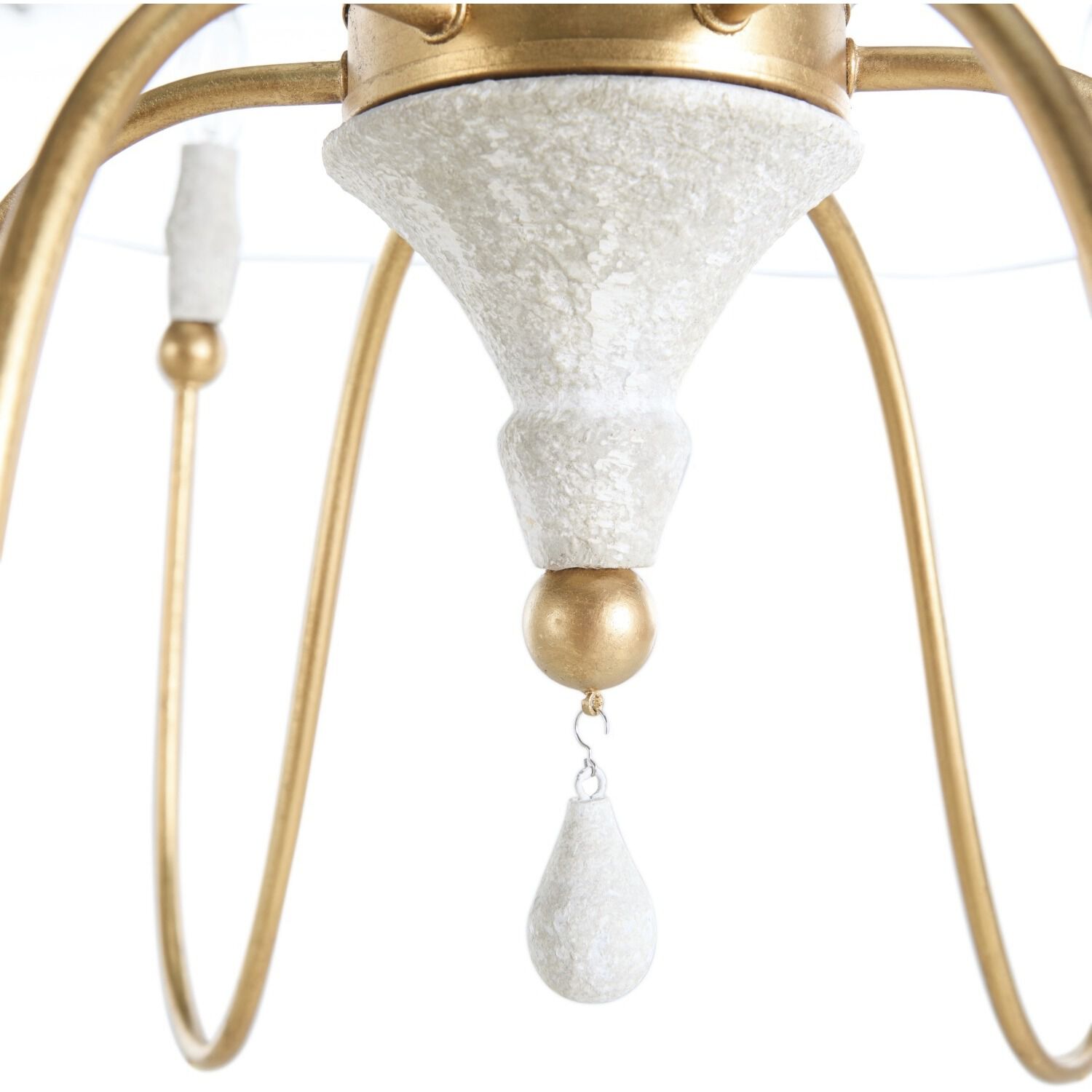 Clay 6 Light 31.5 inch Vintage Gold / Distressed Ivory Chandelier Ceiling Light
