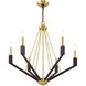 Beckett 6 Light 26 inch Satin Brass & Bronze Chandelier Ceiling Light