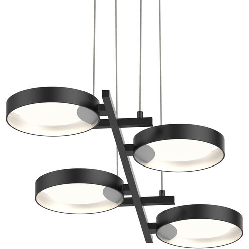 Light Guide Ring LED 38 inch Satin Black Pendant Ceiling Light in White