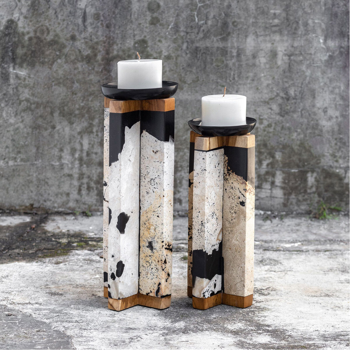 Illini 16 X 6 inch Candleholders, Set of 2