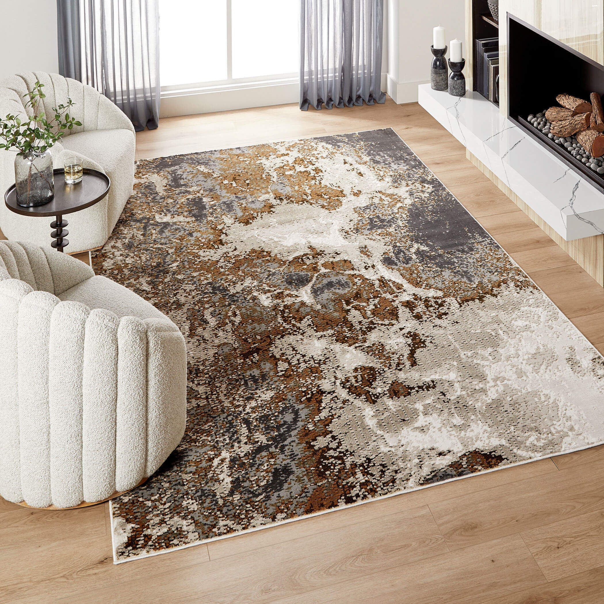 Artema 90 X 63 inch Gold Rug in 5 x 7