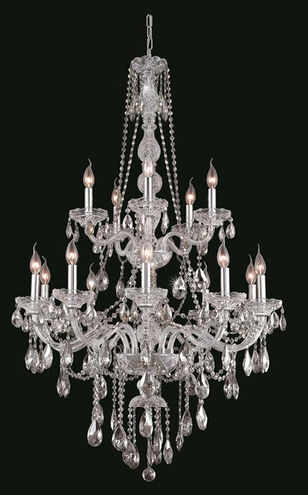 Verona 15 Light 33 inch Chrome Foyer Ceiling Light in Clear, Royal Cut