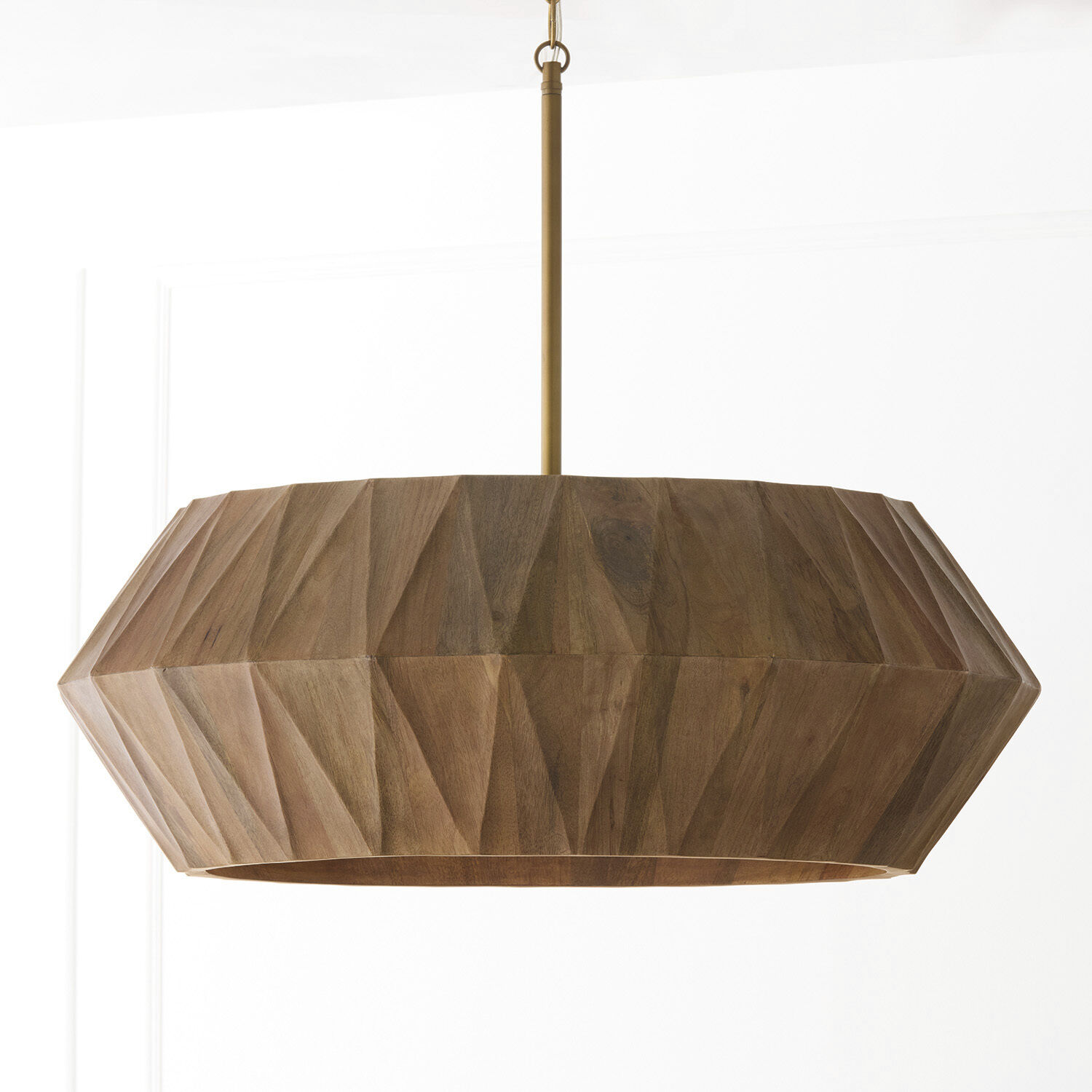 Nadeau 6 Light 29 inch Light Wood and Patinaed Brass Pendant Ceiling Light