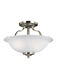 Emmons 2 Light 13 inch Brushed Nickel Semi-Flush Mount Ceiling Light