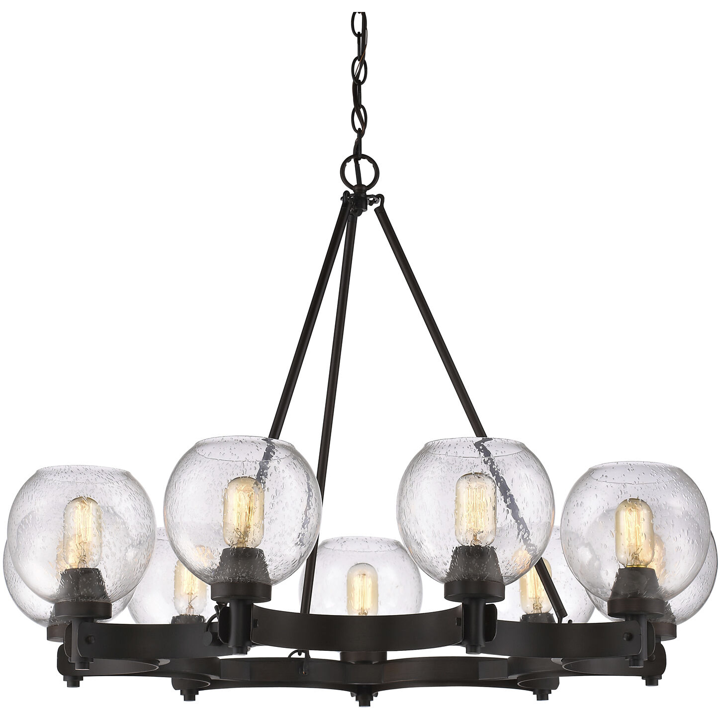 Galveston 37 inch 60.00 watt Rubbed Bronze Chandelier Ceiling Light, Large