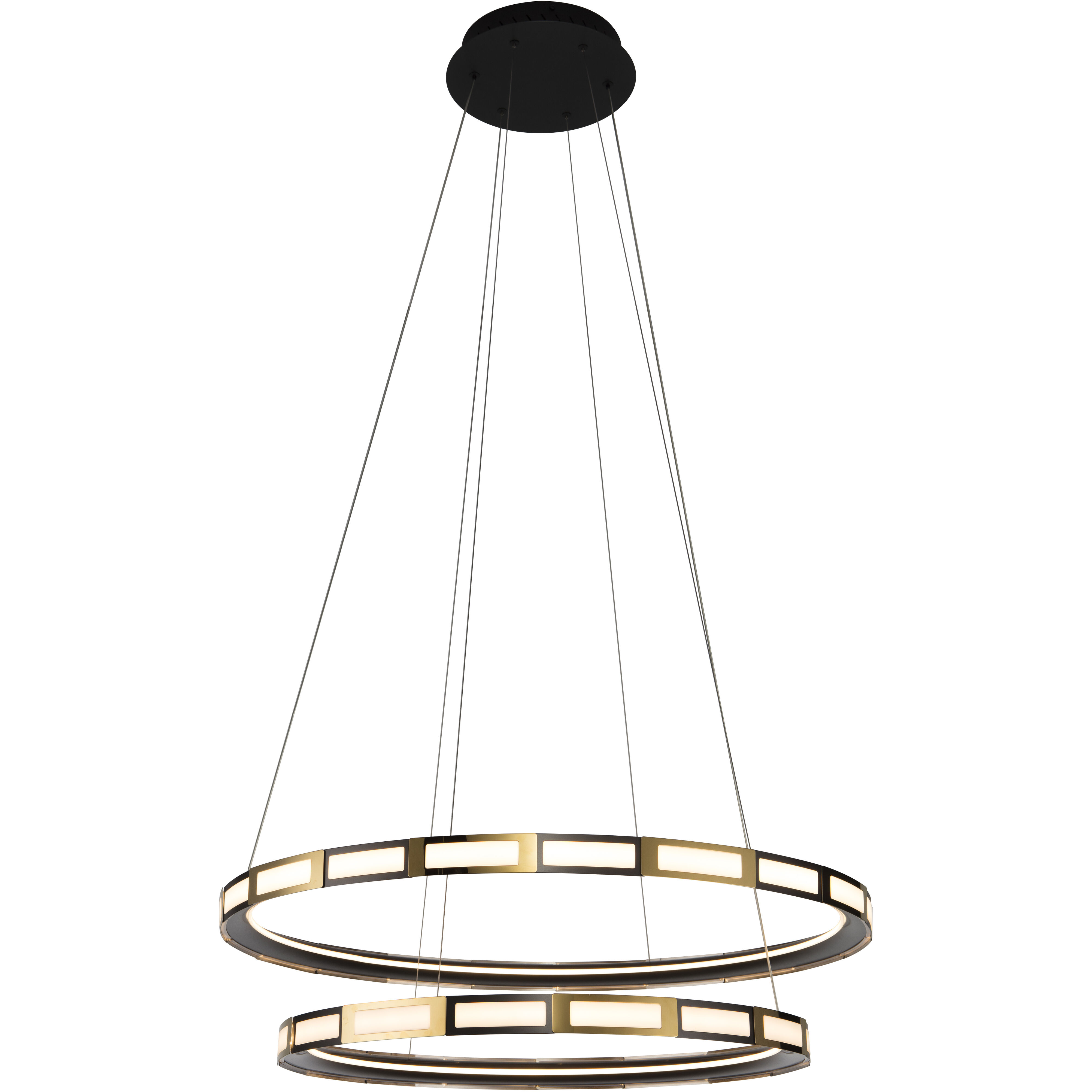 Equator LED 30 inch Matte Black and Satin Gold Pendant Ceiling Light