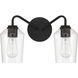 Shayna 2 Light 15 inch Flat Black Vanity Light Wall Light