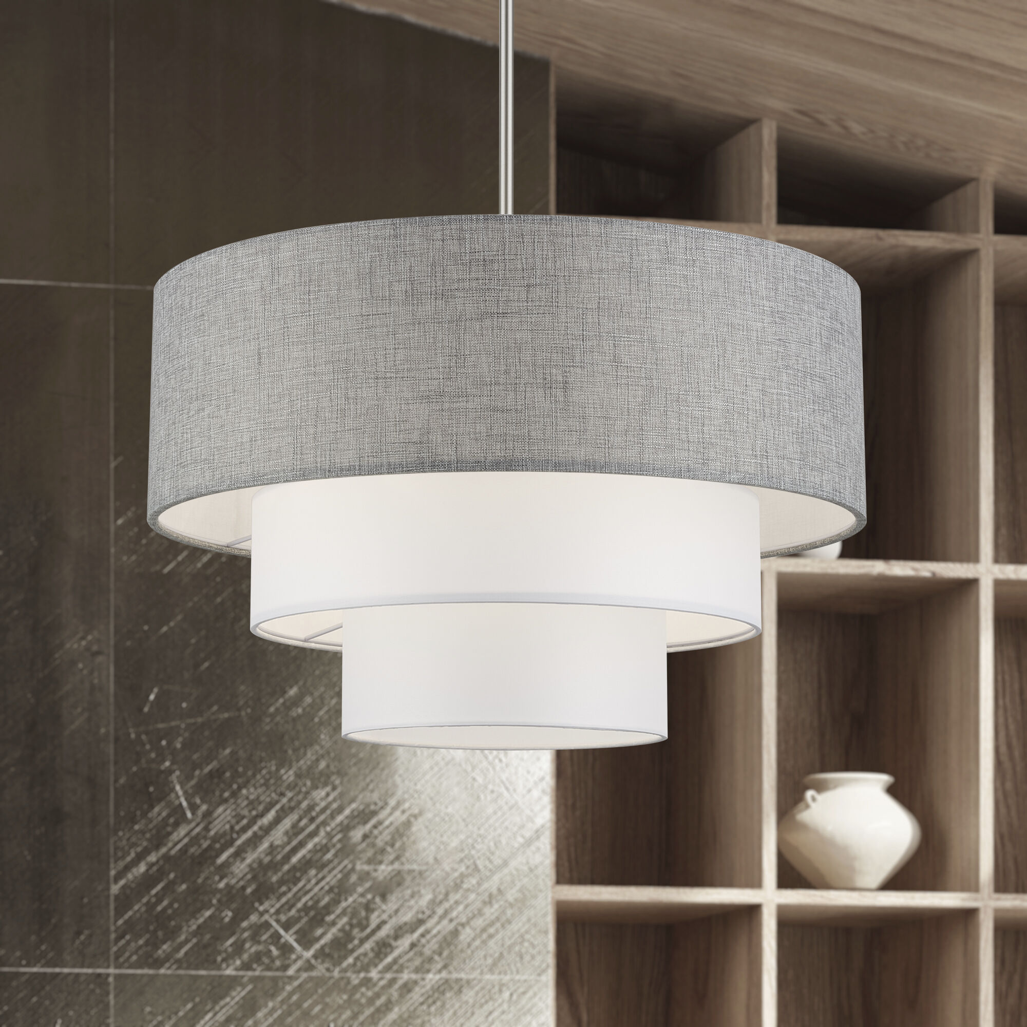 Brookmeade 4 Light 23 inch Brushed Nickel Pendant Chandelier Ceiling Light