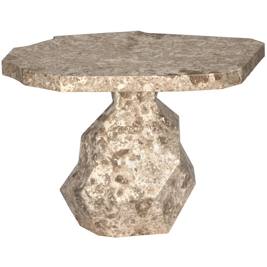 Rind 36 X 30.5 inch White Marble Accent Table