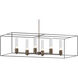 Portico 6 Light 42 inch Ink and Black Pendant Ceiling Light in Seeded Clear