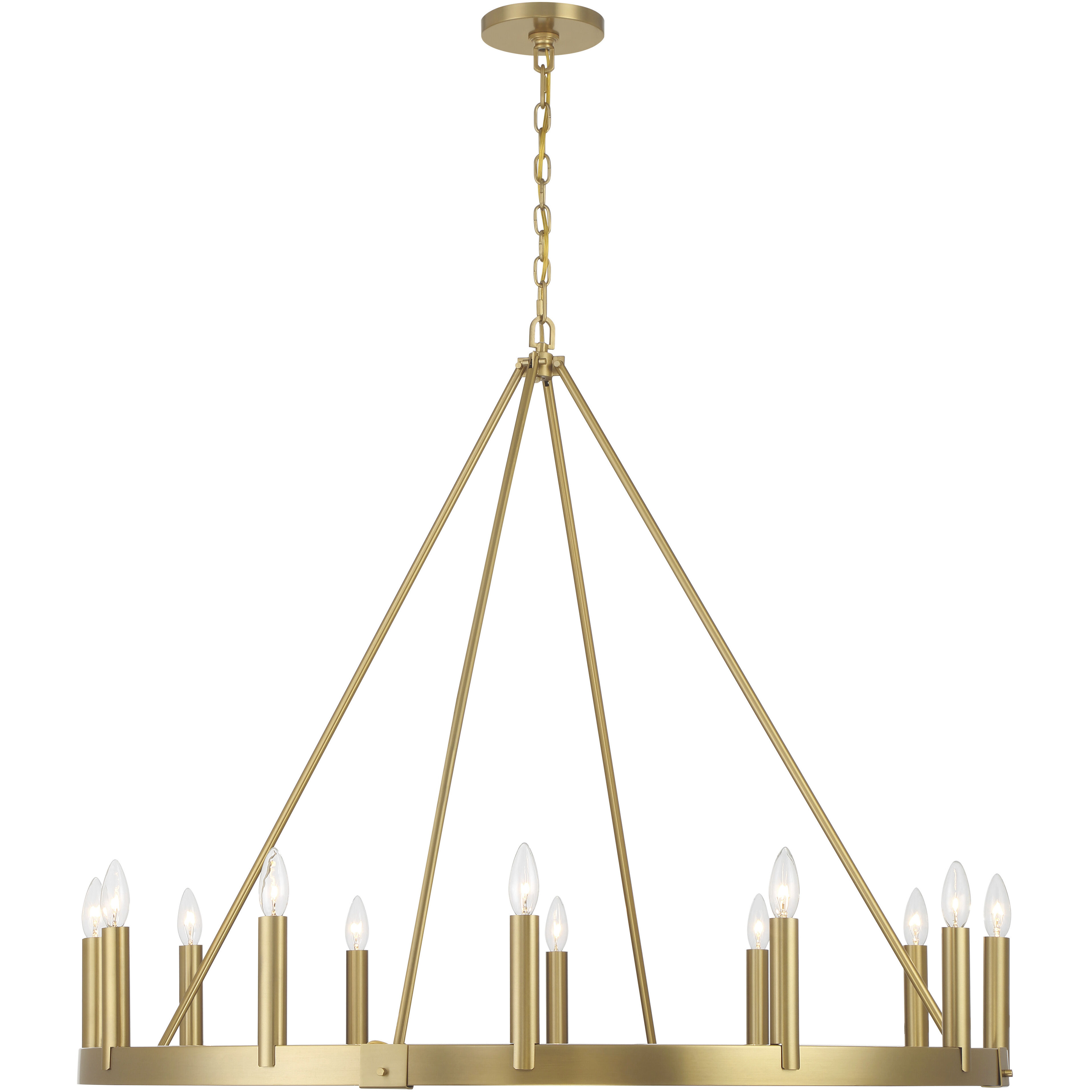 Dutton 12 Light 42.5 inch Signature Brass Chandelier Ceiling Light