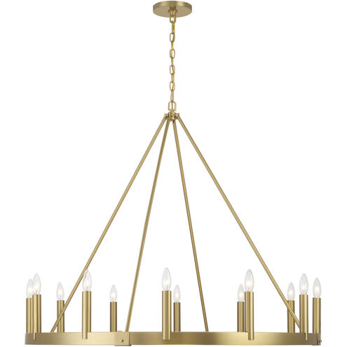 Dutton 12 Light 42.5 inch Signature Brass Chandelier Ceiling Light