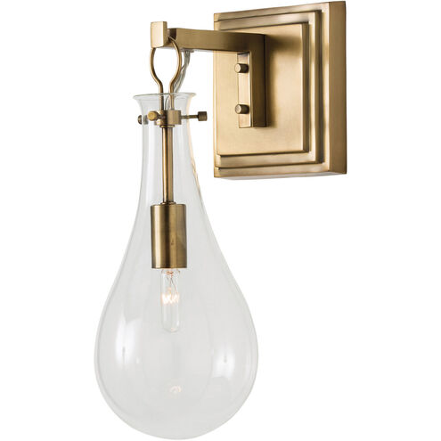 Sabine Sconce Wall Light in Antique Brass, Essential Lighting
