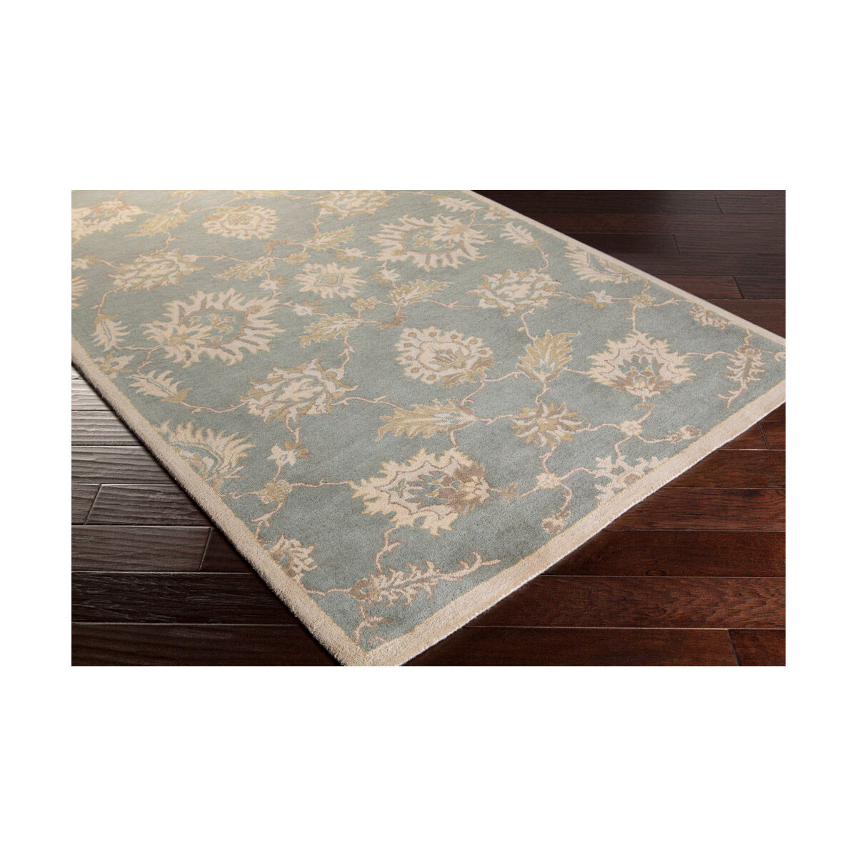 Caesar 72 X 72 inch Medium Gray/Ivory/Olive/Brown Handmade Rug in 6 Ft Square, Square