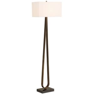 Galloway 64.75 inch 150.00 watt Dark Bronze and Black Marble Floor Lamp Portable Light