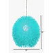 Urchin 1 Light 13 inch Aqua Velvet Pendant Ceiling Light