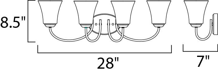 Logan 4 Light 28 inch Satin Nickel Bath Vanity Wall Light