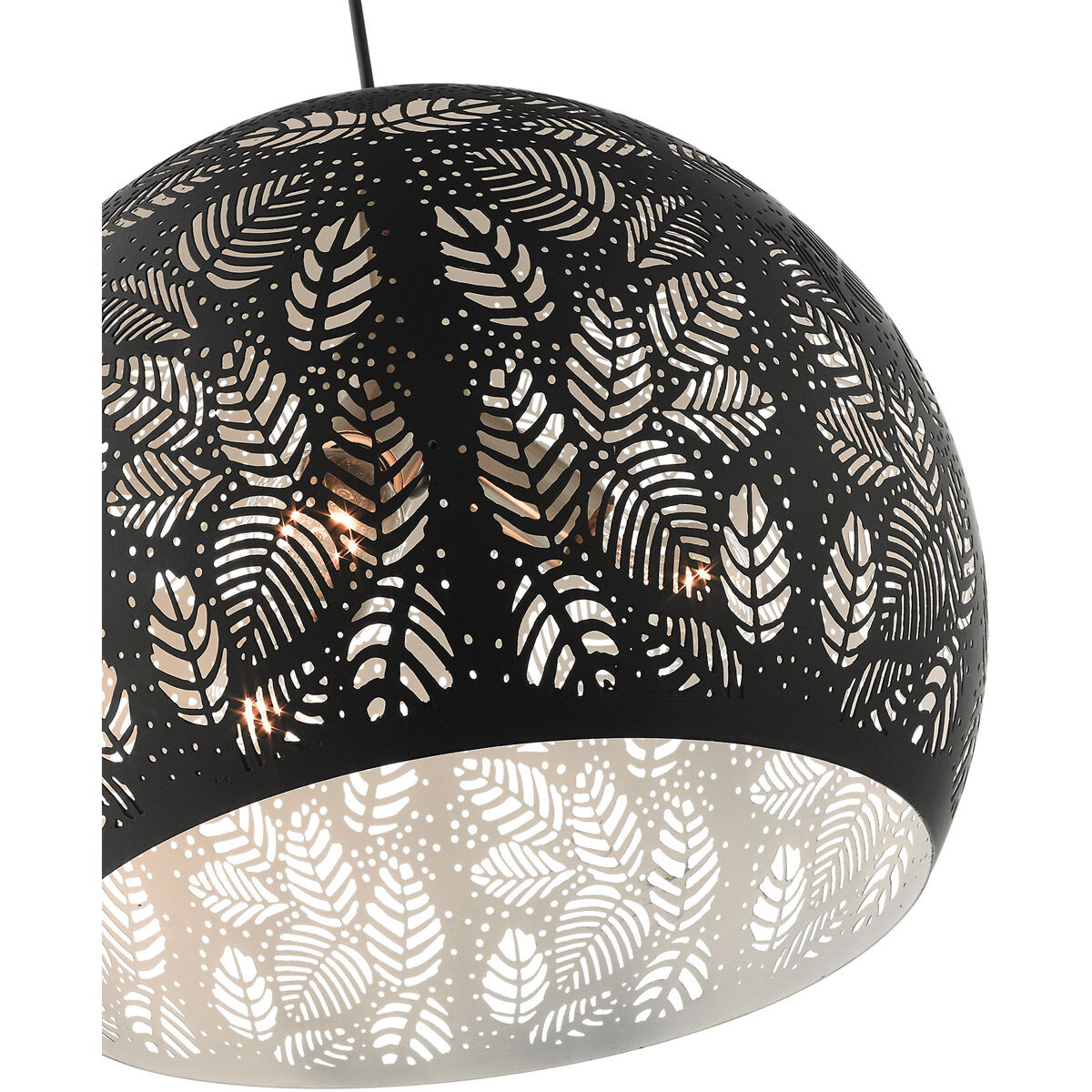 Chantily 3 Light 16 inch Black with Brushed Nickel Accents Pendant Ceiling Light