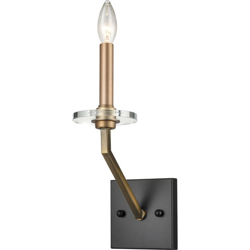 Raleigh 1 Light 5 inch Black Brushed Brass Sconce Wall Light in Incandescent