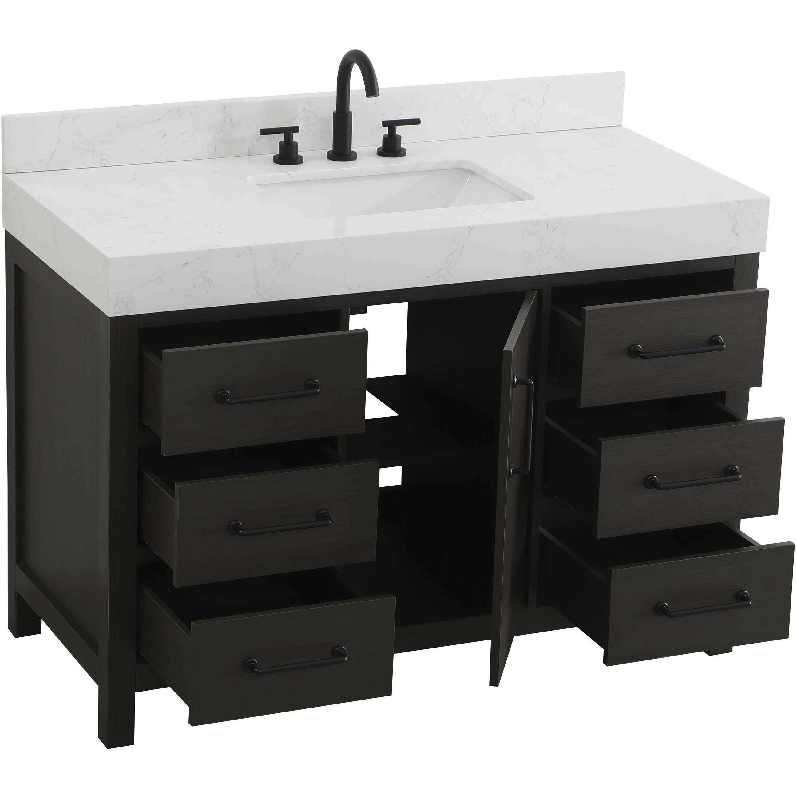 Nathan 48 X 34 inch Mocha Brown Bathroom Vanity Cabinet in Included