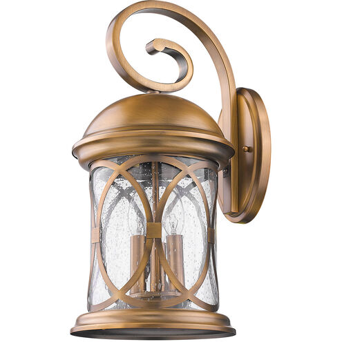 Lincoln 3 Light 19 inch Antique Brass Exterior Wall Mount