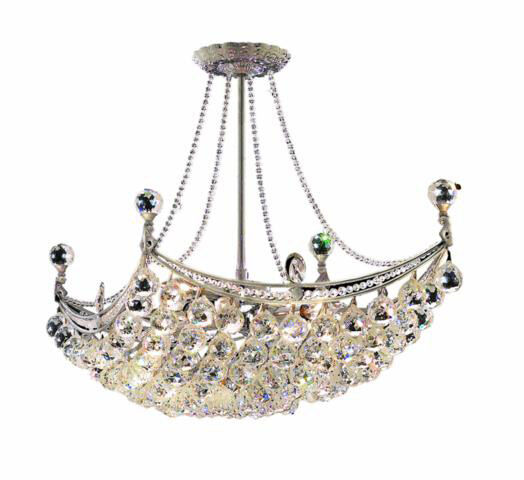 Corona 8 Light 28 inch Chrome Dining Chandelier Ceiling Light in Royal Cut