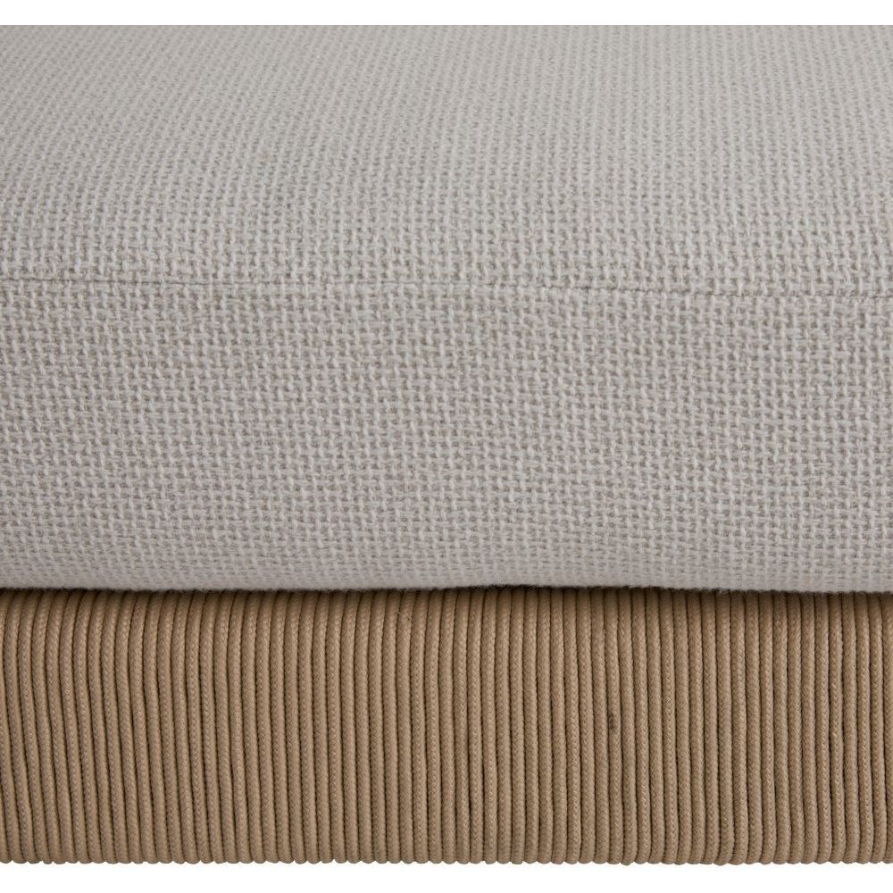 Halston Pearl Boucle and Natural Teak with Khaki Outdoor Sofa