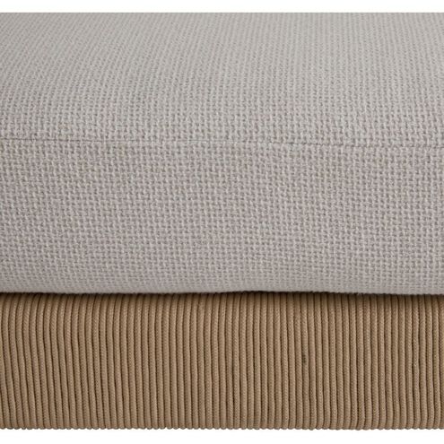 Halston Pearl Boucle and Natural Teak with Khaki Outdoor Sofa