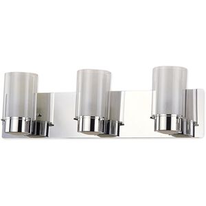 Essex 3 Light 21.25 inch Chrome Bath Vanity Wall Light in Half Opal Glass