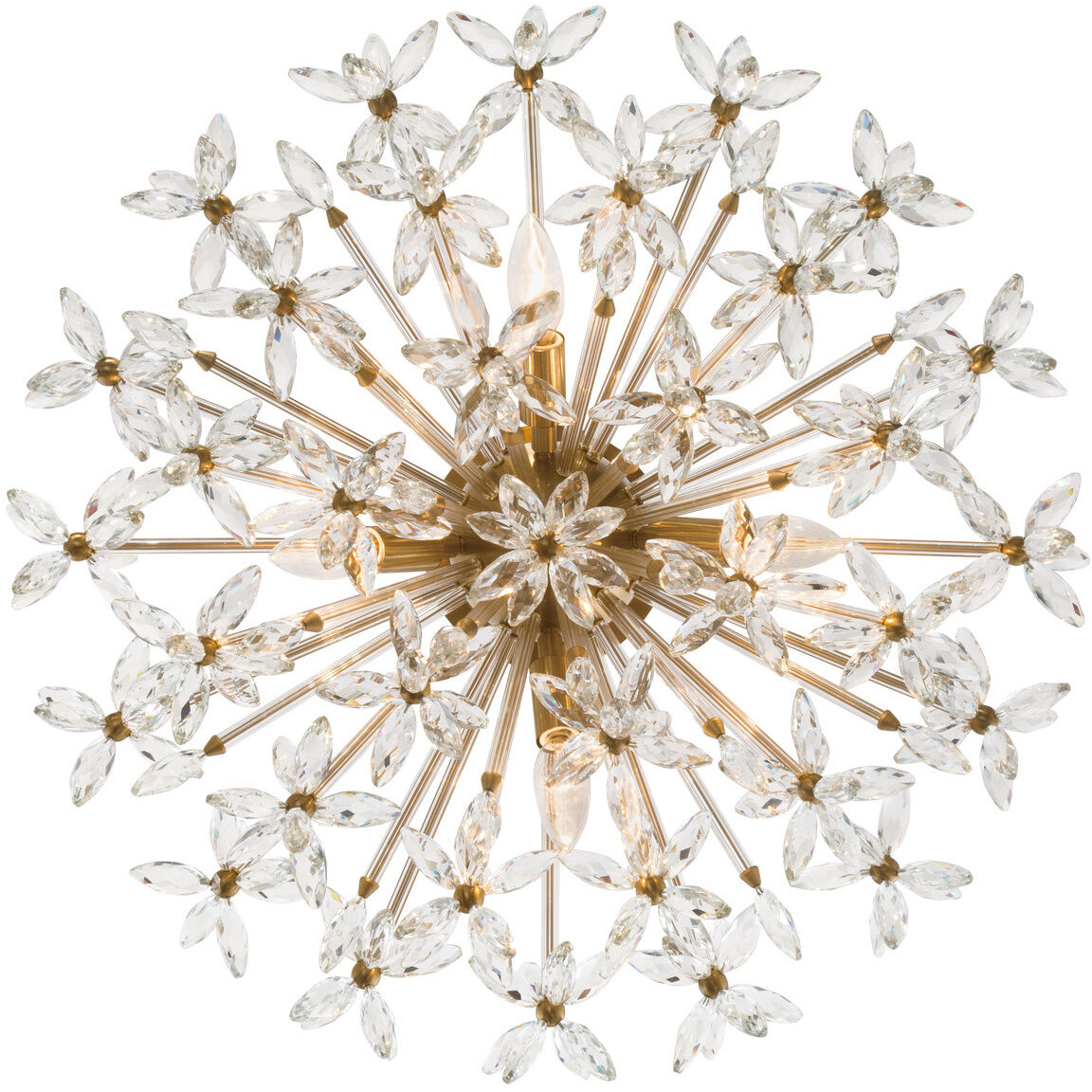 Adley 4 Light 25.25 inch Aged Brass Semi Flush Ceiling Light