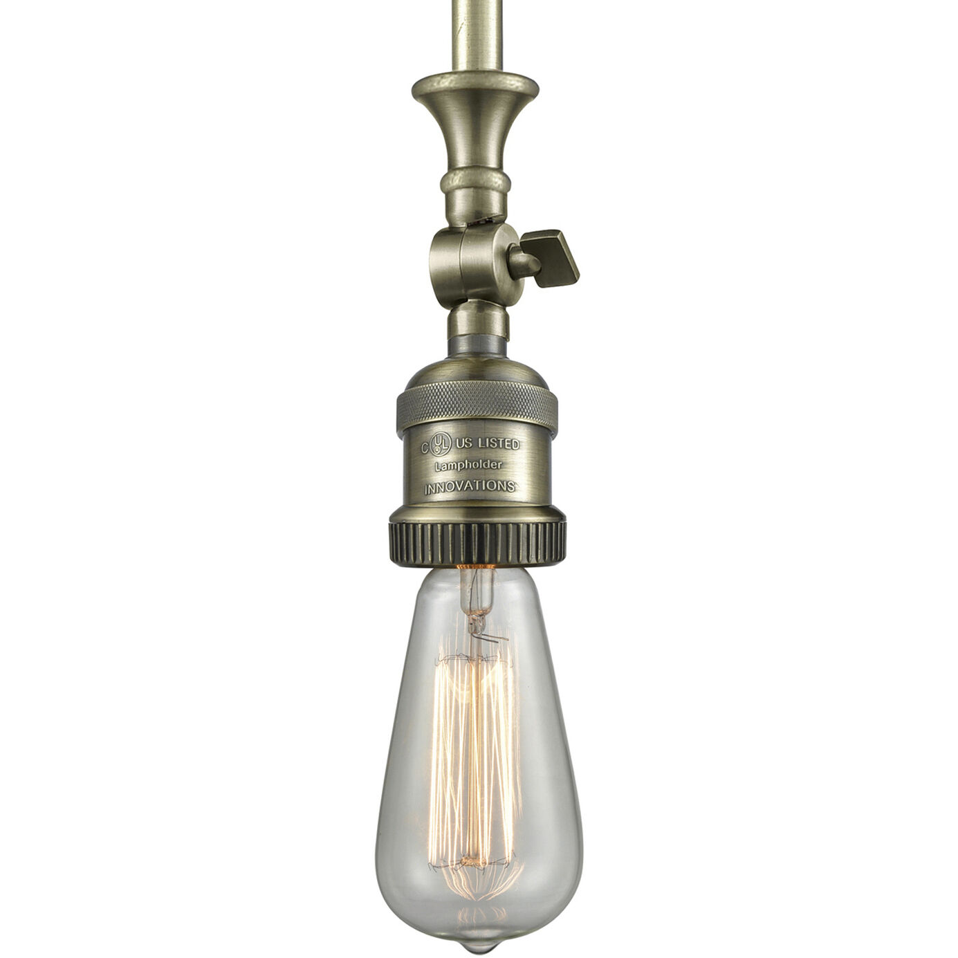Franklin Restoration Bare Bulb LED 4 inch Antique Brass Mini Pendant Ceiling Light