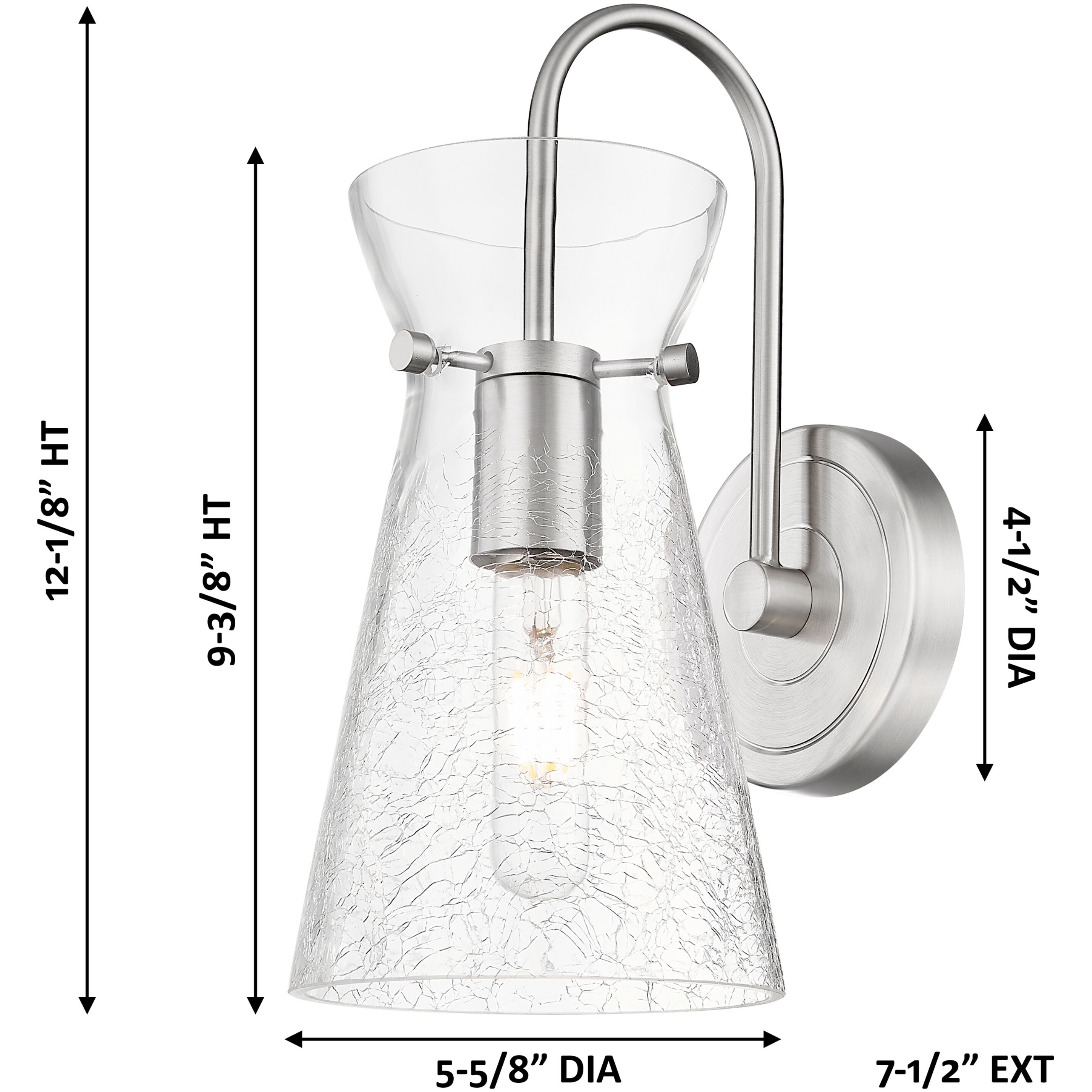 Nicole Sconce Wall Light in Brushed Satin Nickel