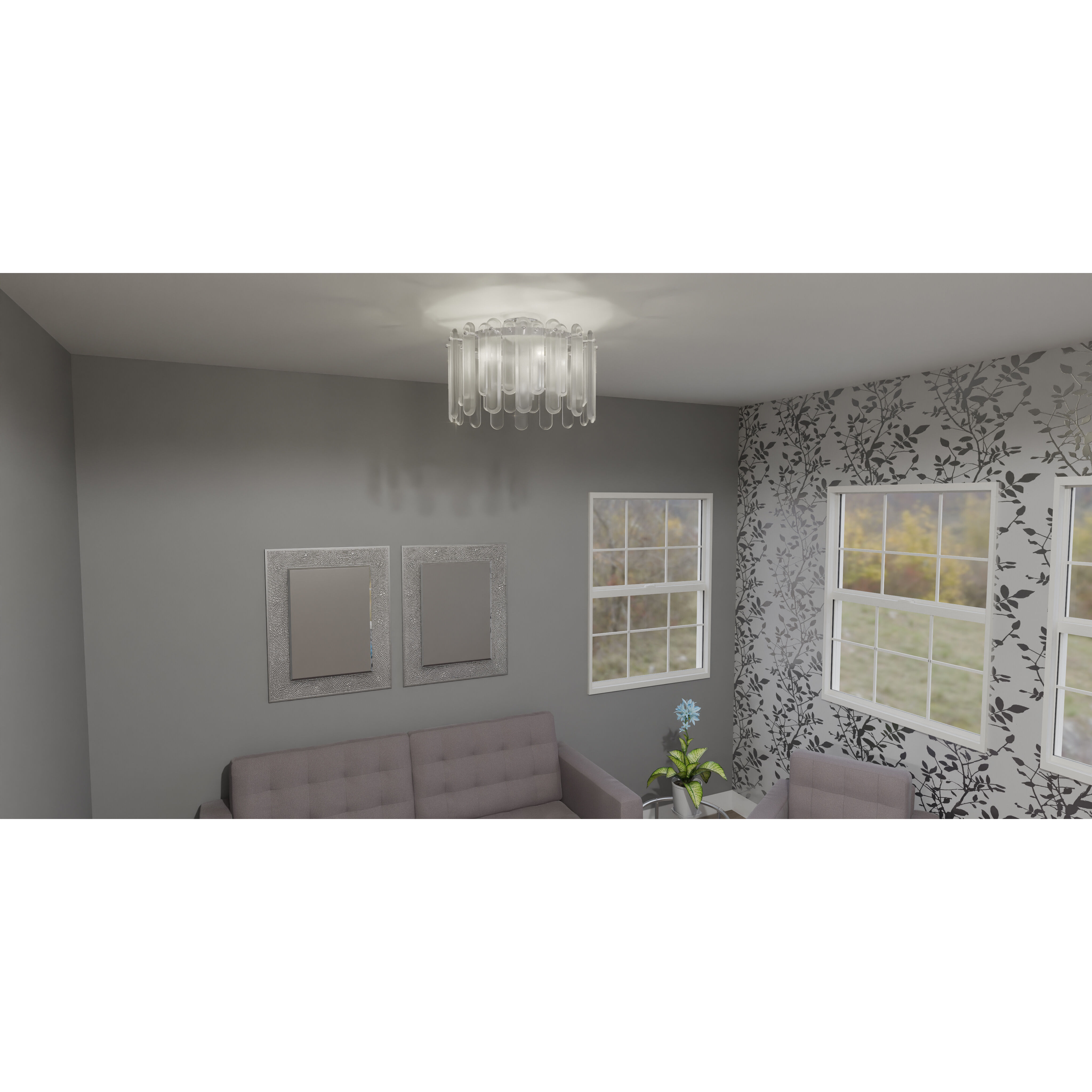 Stiles 5 Light 20.25 inch Polished Chrome Semi-Flush Mount Ceiling Light, Large