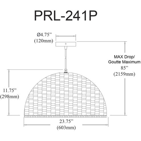 Pourel 3 Light 23.75 inch Natural Pendant Ceiling Light
