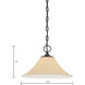 Treme 1 Light 13 inch Espresso Pendant Ceiling Light