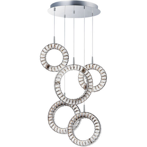 Charm LED 23.75 inch Polished Chrome Multi-Light Pendant Ceiling Light