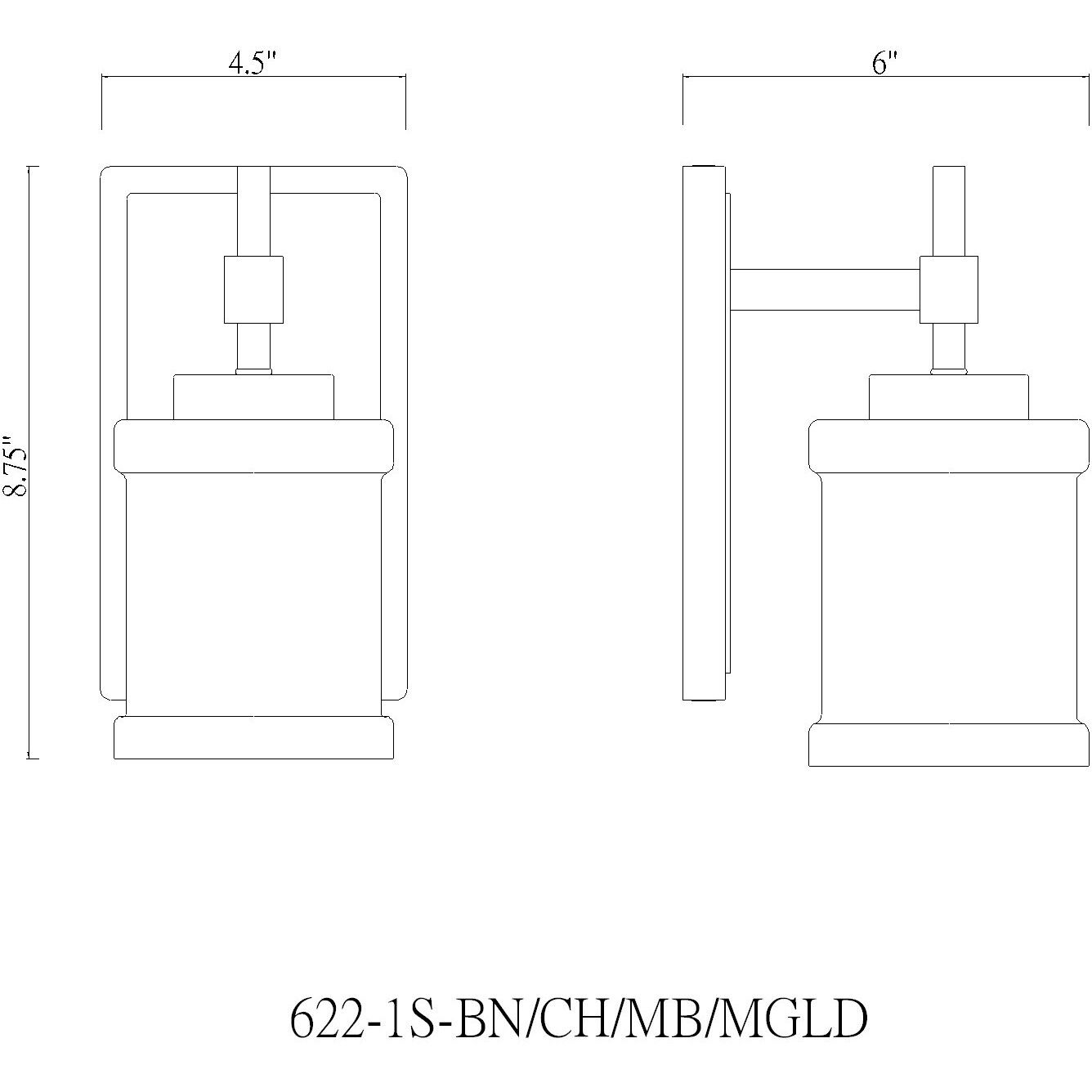 Cadoc 1 Light 4.5 inch Modern Gold Wall Sconce Wall Light
