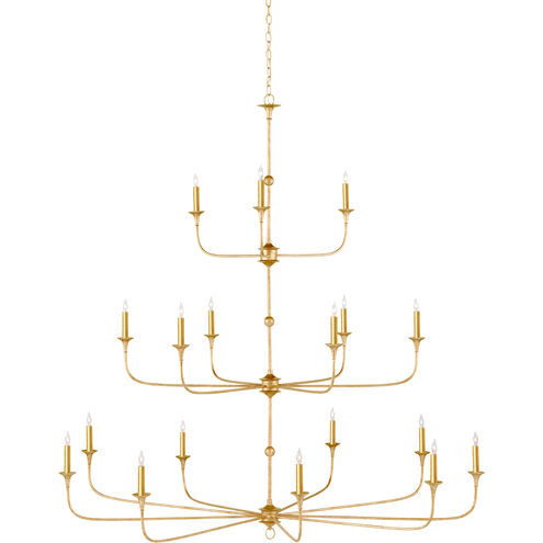 Nottaway 18 Light 60 inch Contemporary Gold Leaf/Contemporary Gold Chandelier Ceiling Light
