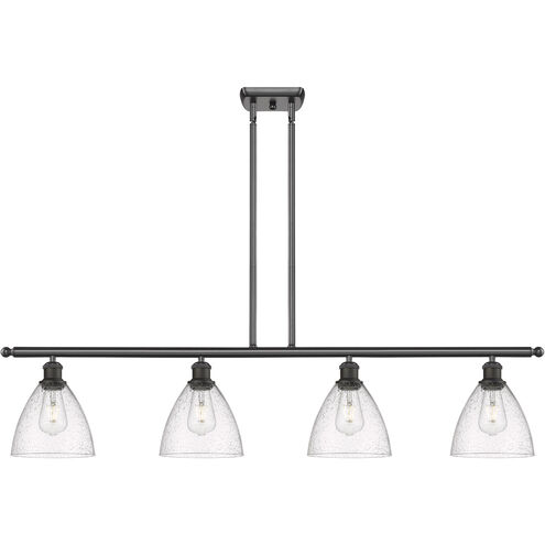 Ballston Ballston Dome 4 Light 48 inch Oil Rubbed Bronze Island Light Ceiling Light in Seedy Glass