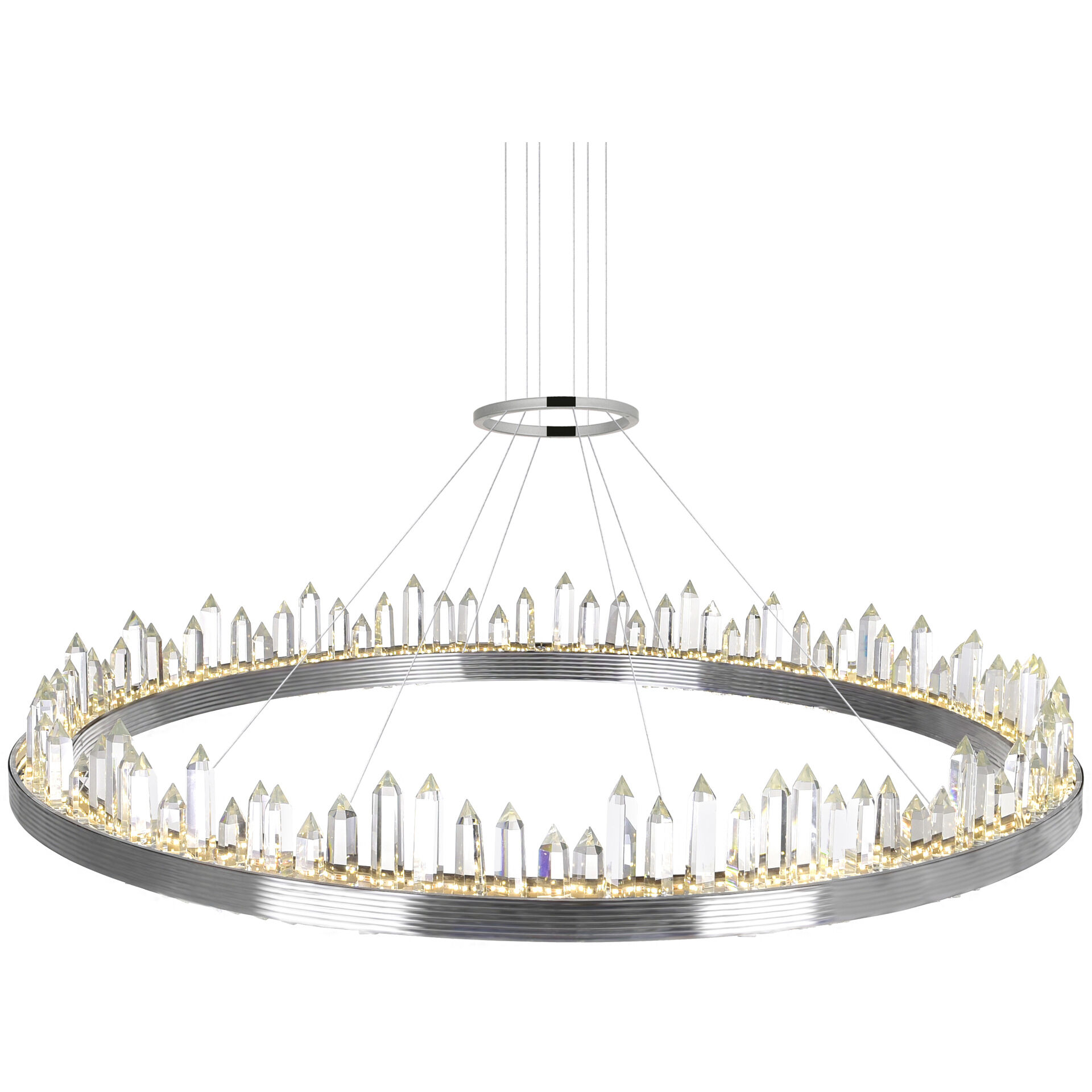 Agassiz LED 40 inch Polished Nickel Up Chandelier Ceiling Light
