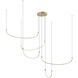 Talis LED 70.5 inch Brushed Gold Multi-Pendant Ceiling Light