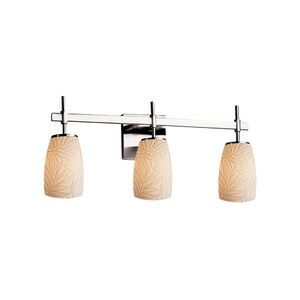 Limoges Union 3 Light 22 inch Polished Chrome Bath Bar Wall Light in Bamboo, Tall Tapered Cylinder, Incandescent