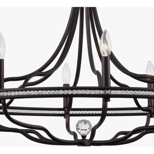 Tuscan 8 Light 32 inch Dark Bronze Chandelier Ceiling Light, Converts to Semi Flush