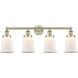 Canton 4 Light 33 inch Antique Brass Bath Vanity Light Wall Light in Matte White