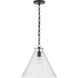 Thomas O'Brien Katie6 1 Light 15.75 inch Bronze Conical Pendant Ceiling Light in Clear Glass