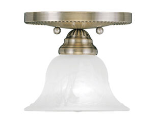 Edgemont 1 Light 7 inch Antique Brass Semi-Flush Mount Ceiling Light