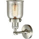 Franklin Restoration Small Bell 1 Light 5 inch Brushed Satin Nickel Semi-Flush Mount Ceiling Light in Silver Plated Mercury Glass, Franklin Restoration