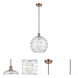 Ballston X-Large Deco Swirl LED 12 inch Antique Copper Mini Pendant Ceiling Light in Black Textured, Ballston